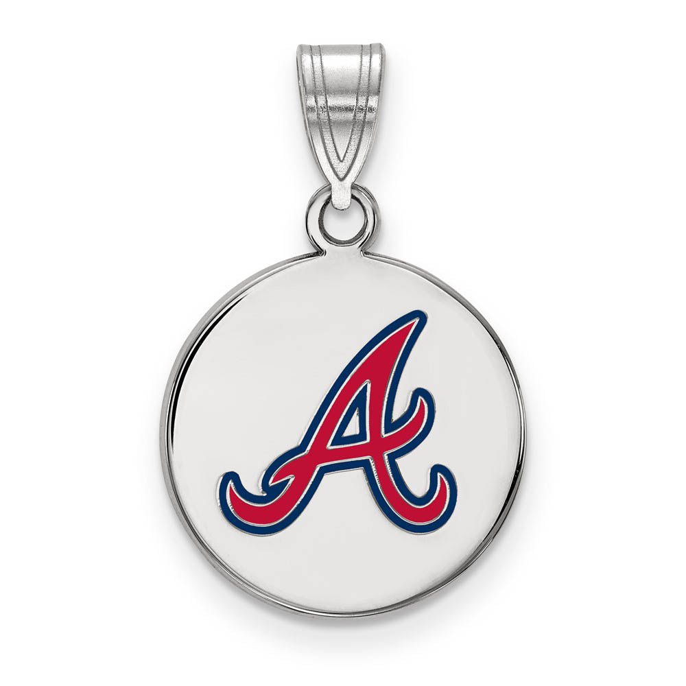 Sterling Silver MLB Atlanta Braves Enameled MD Pendant, Item P30893 by The Black Bow Jewelry Co.