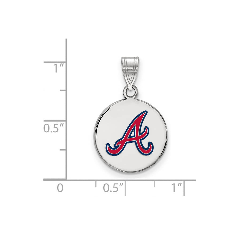 Alternate view of the Sterling Silver MLB Atlanta Braves Enameled MD Pendant by The Black Bow Jewelry Co.