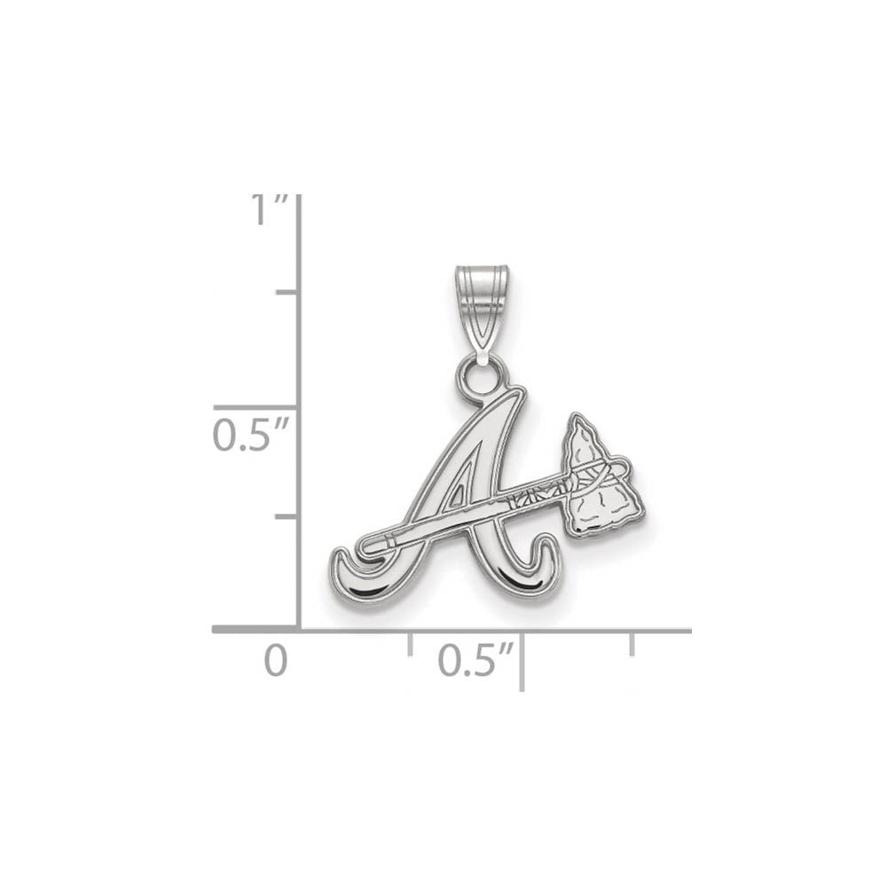 Alternate view of the Sterling Silver MLB Atlanta Braves Small Pendant by The Black Bow Jewelry Co.