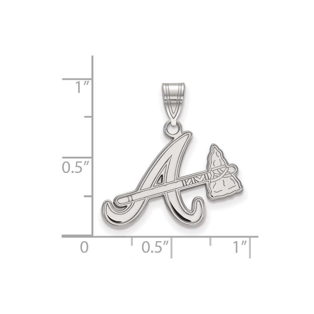 Alternate view of the Sterling Silver MLB Atlanta Braves Medium Pendant by The Black Bow Jewelry Co.