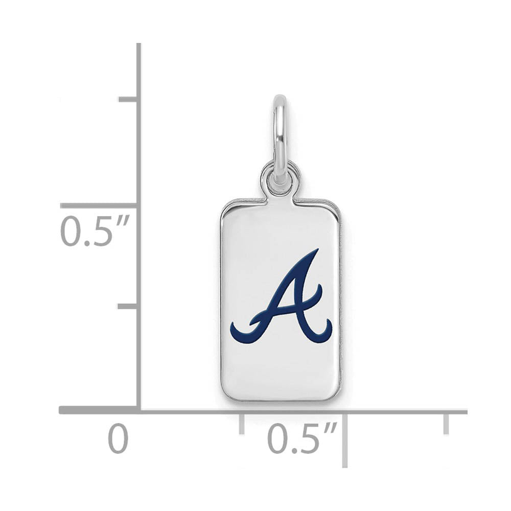 Alternate view of the Sterling Silver MLB Atlanta Braves XS Enamel Tag Charm by The Black Bow Jewelry Co.