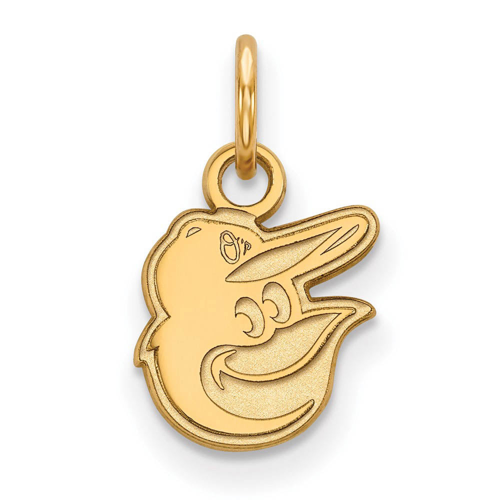 14K Yellow Gold MLB Baltimore Orioles XS (Tiny) Logo Charm, Item P30929 by The Black Bow Jewelry Co.