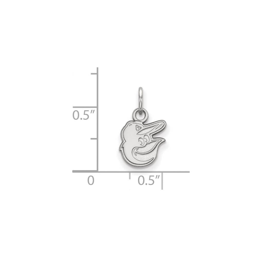 Alternate view of the Sterling Silver MLB Baltimore Orioles XS Logo Charm by The Black Bow Jewelry Co.