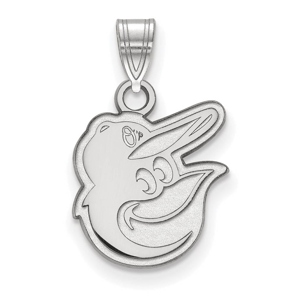 Sterling Silver MLB Baltimore Orioles SM Logo Pendant, Item P30946 by The Black Bow Jewelry Co.