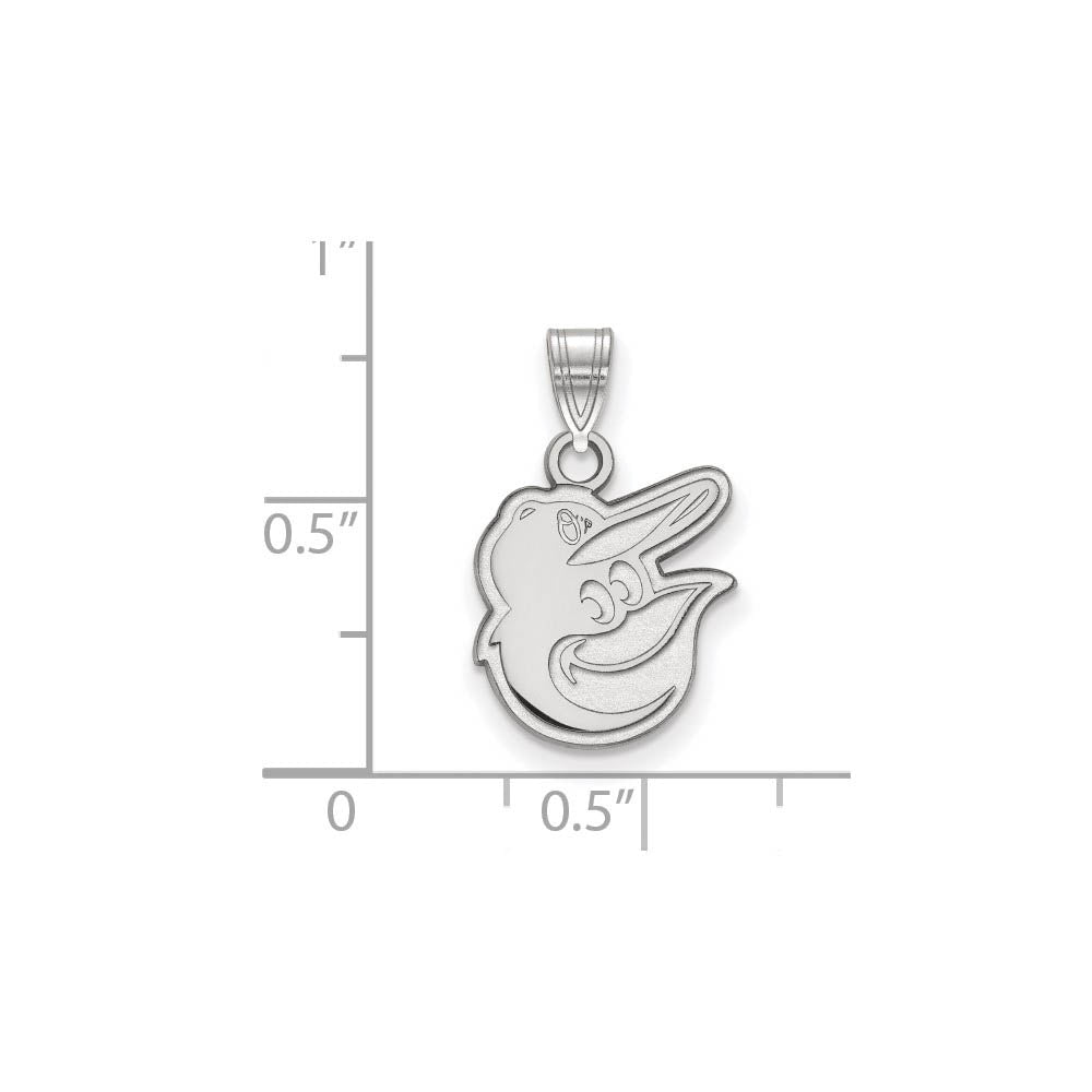 Alternate view of the Sterling Silver MLB Baltimore Orioles SM Logo Pendant by The Black Bow Jewelry Co.