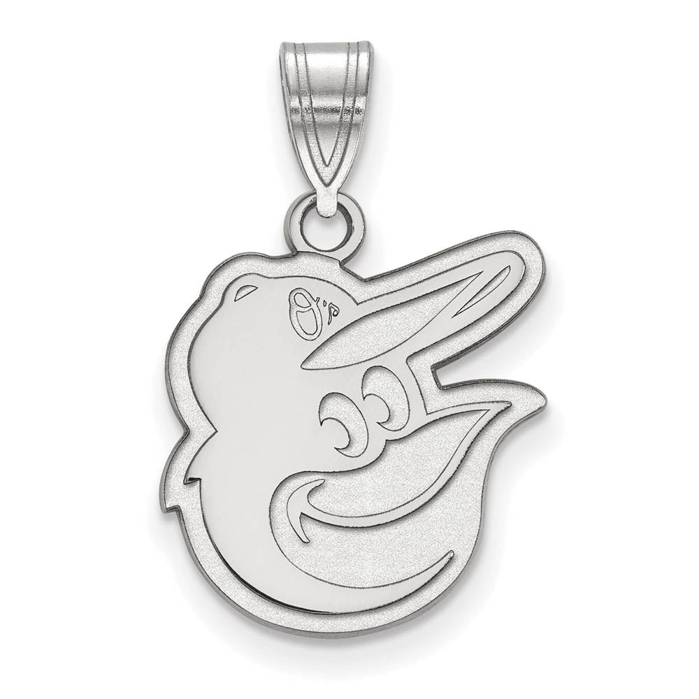 Sterling Silver MLB Baltimore Orioles MD Logo Pendant, Item P30947 by The Black Bow Jewelry Co.