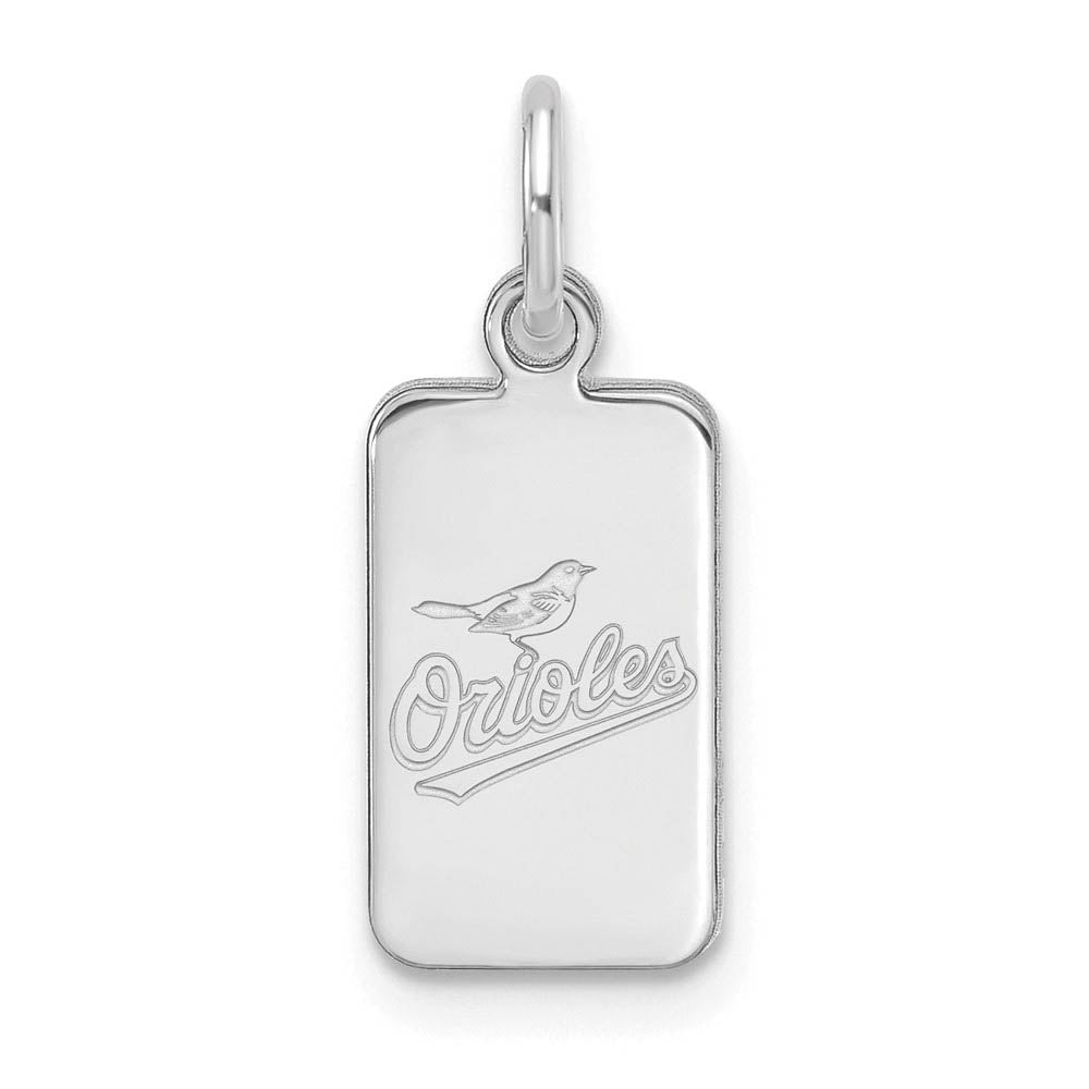 Sterling Silver MLB Baltimore Orioles XS Tag Charm, Item P30950 by The Black Bow Jewelry Co.