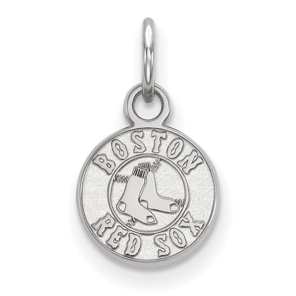 Sterling Silver MLB Boston Red Sox XS (Tiny) Disc Charm, Item P31022 by The Black Bow Jewelry Co.