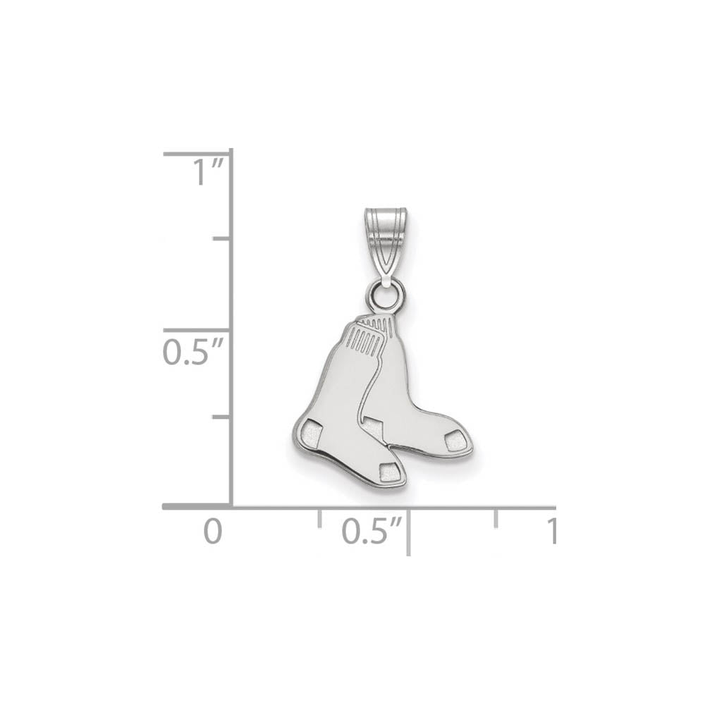 Alternate view of the Sterling Silver MLB Boston Red Sox Small Socks Pendant by The Black Bow Jewelry Co.