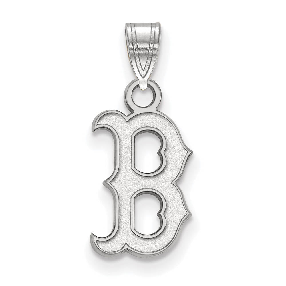 Sterling Silver MLB Boston Red Sox SM Letter B Pendant, Item P31037 by The Black Bow Jewelry Co.