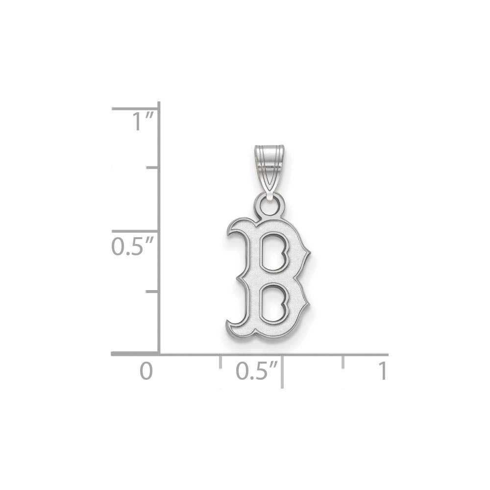 Alternate view of the Sterling Silver MLB Boston Red Sox SM Letter B Pendant by The Black Bow Jewelry Co.