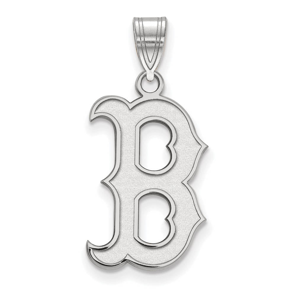 Sterling Silver MLB Boston Red Sox LG Letter B Pendant, Item P31038 by The Black Bow Jewelry Co.
