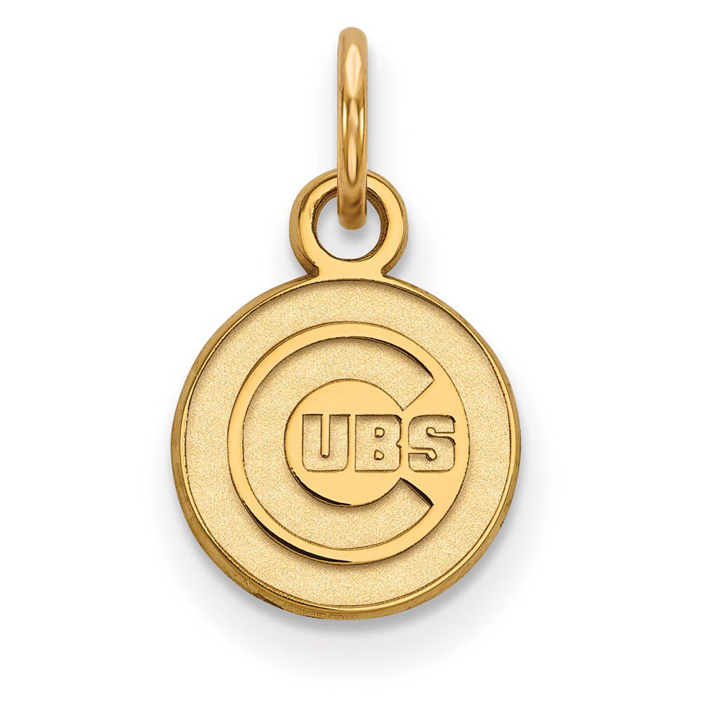 14K Yellow Gold MLB Chicago Cubs XS (Tiny) Disc Charm, Item P31062 by The Black Bow Jewelry Co.