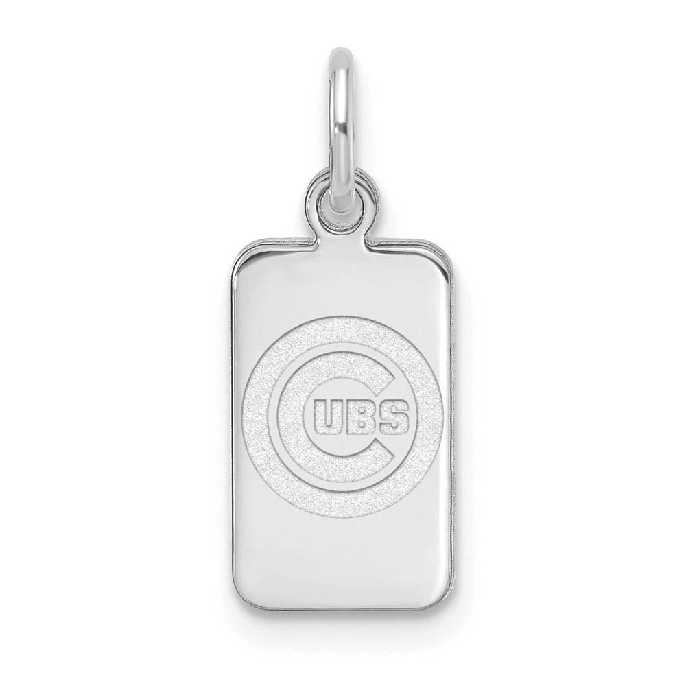 Sterling Silver MLB Chicago Cubs XS (Tiny) Tag Charm, Item P31083 by The Black Bow Jewelry Co.