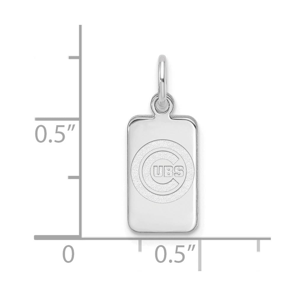 Alternate view of the Sterling Silver MLB Chicago Cubs XS (Tiny) Tag Charm by The Black Bow Jewelry Co.