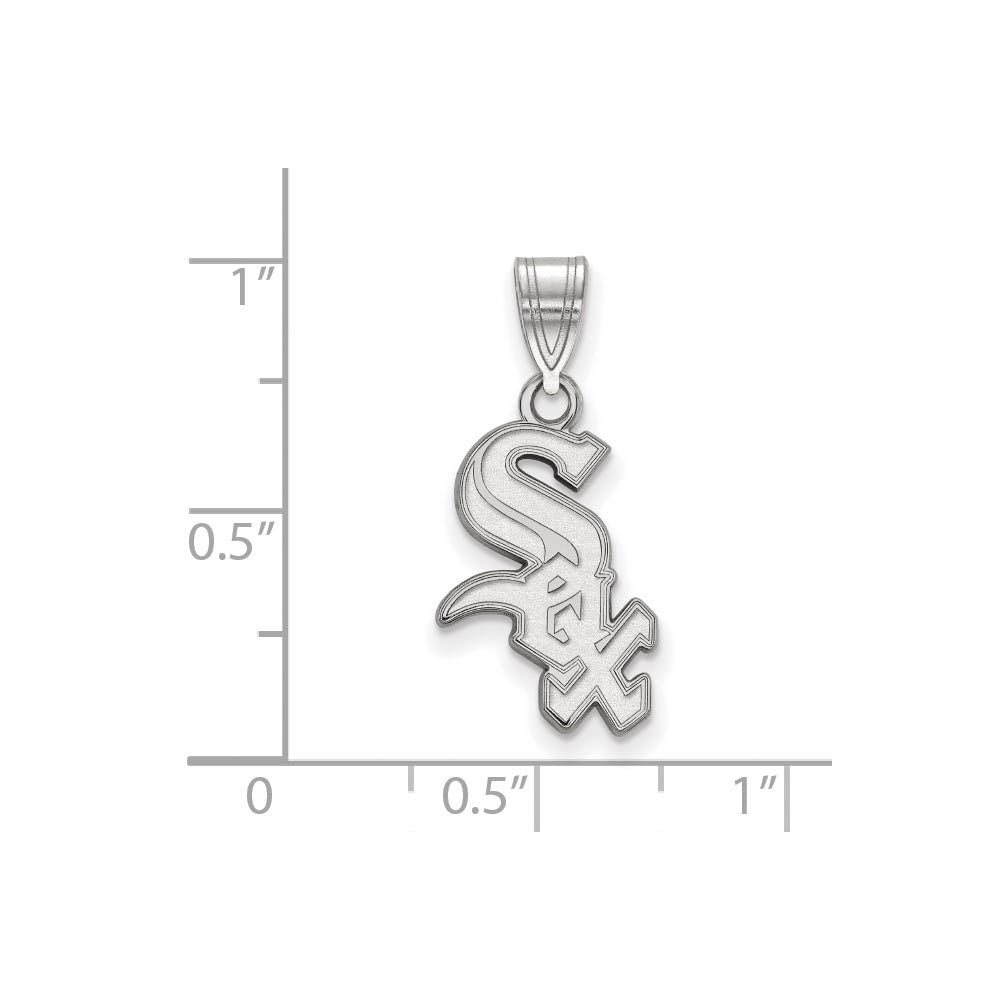 Alternate view of the Sterling Silver MLB Chicago White Sox Script MD Pendant by The Black Bow Jewelry Co.