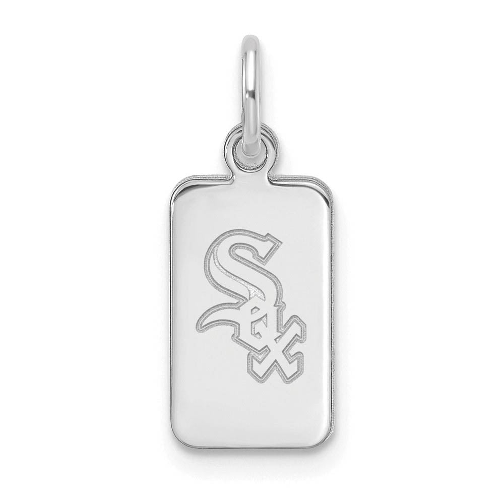 Sterling Silver MLB Chicago White Sox XS (Tiny) Tag Charm, Item P31131 by The Black Bow Jewelry Co.