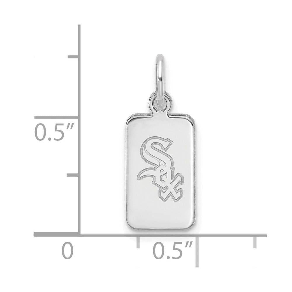 Alternate view of the Sterling Silver MLB Chicago White Sox XS (Tiny) Tag Charm by The Black Bow Jewelry Co.