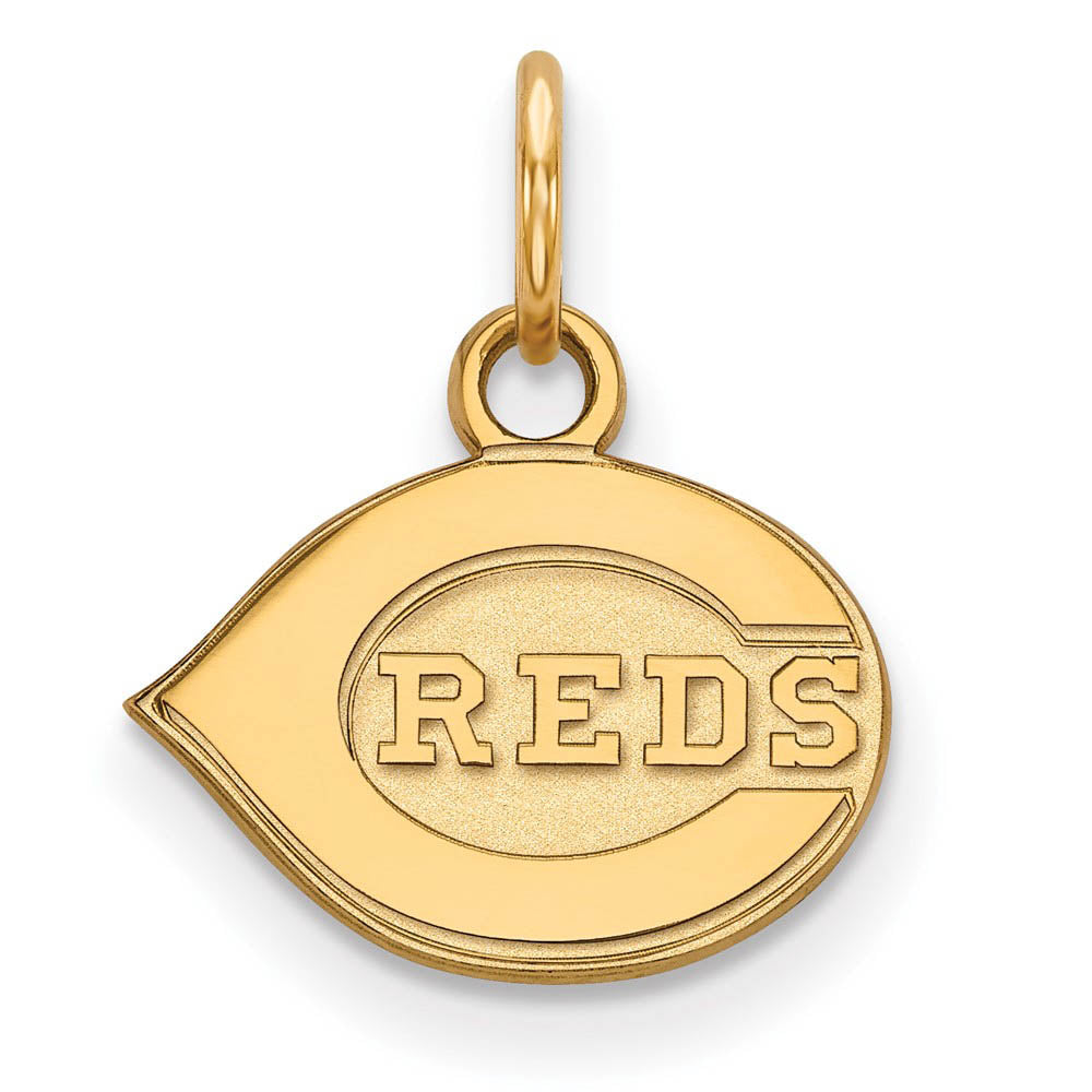 10K Yellow Gold MLB Cincinnati Reds XS (Tiny) Charm, Item P31144 by The Black Bow Jewelry Co.