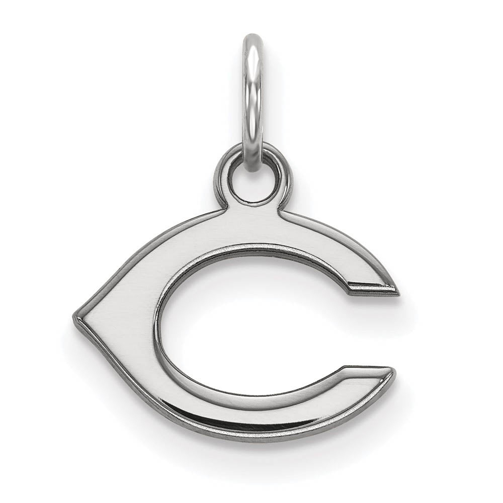 14K White Gold MLB Cincinnati Reds Letter C XS (Tiny) Charm, Item P31157 by The Black Bow Jewelry Co.