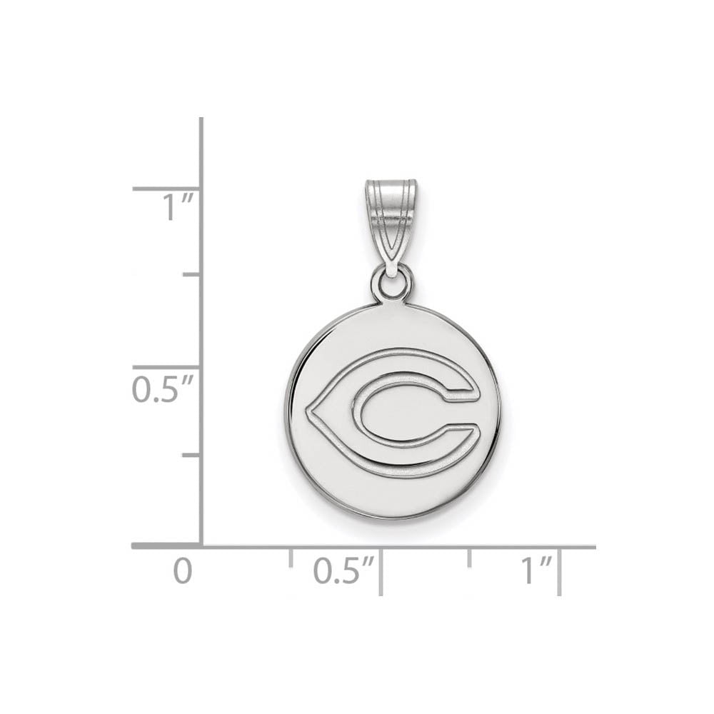 Alternate view of the 14K White Gold MLB Cincinnati Reds Medium Disc Pendant by The Black Bow Jewelry Co.