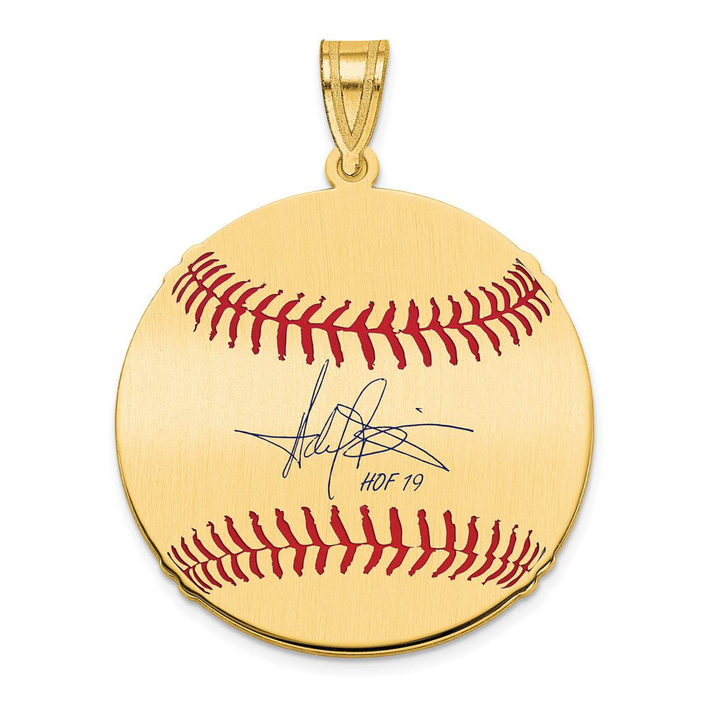 14K Gold Plated Harold Baines Signature MD Enamel Baseball Pendant, Item P31277 by The Black Bow Jewelry Co.