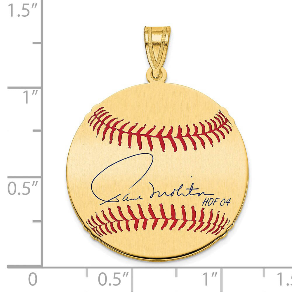 Alternate view of the 14K Gold Plated Paul Molitor Signature MD Enamel Baseball Pendant by The Black Bow Jewelry Co.