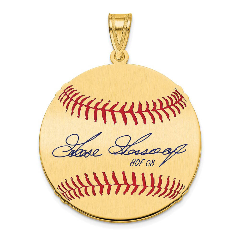 14K Gold Plated Rich GOOSE Gossage Signature MD Enaml Baseball Pendant, Item P31307 by The Black Bow Jewelry Co.