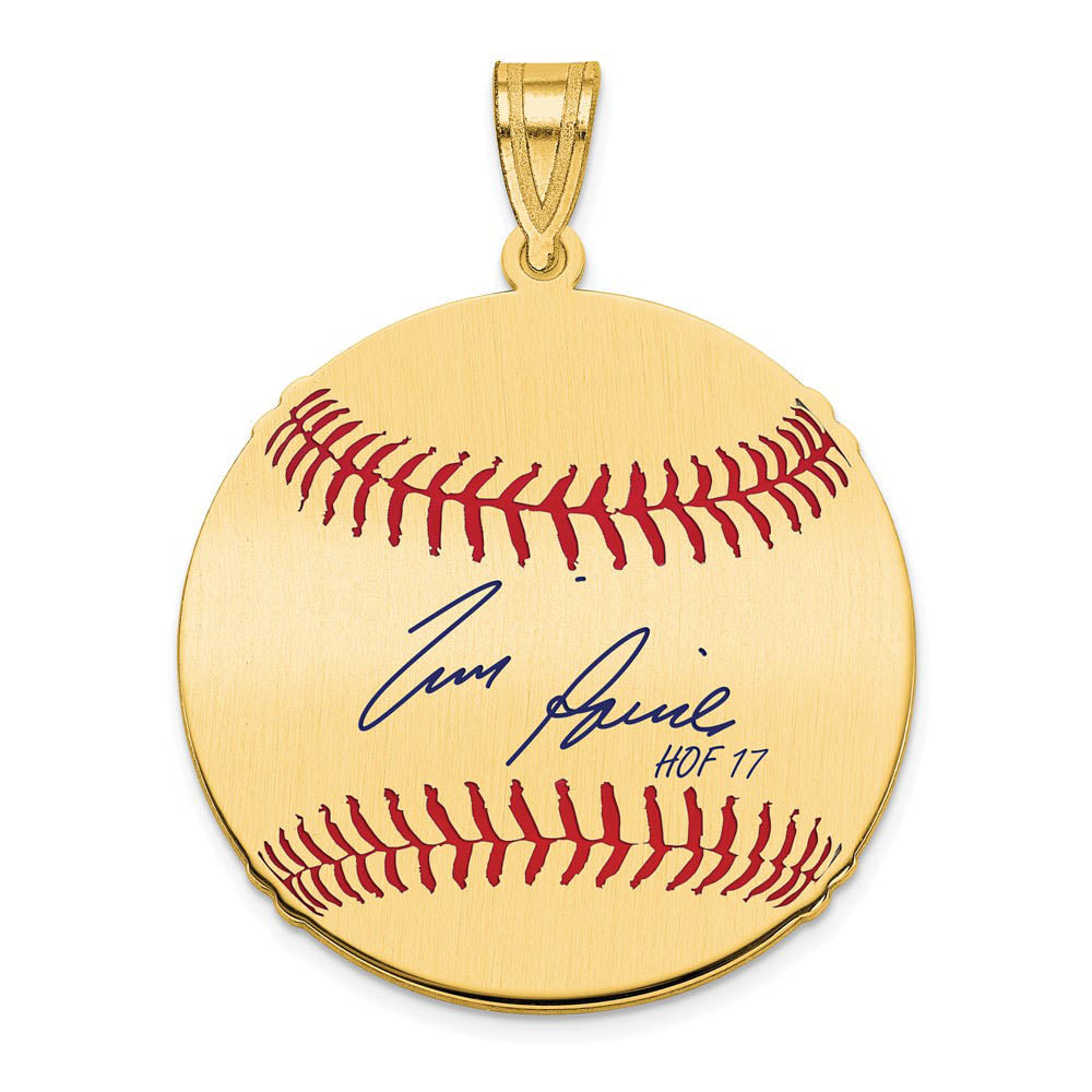 14K Gold Plated Tim Raines Signature MD Enamel Baseball Pendant, Item P31320 by The Black Bow Jewelry Co.