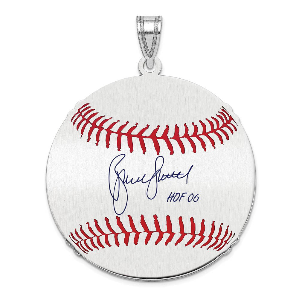 Sterling Silver Bruce Sutter Signature LG Enamel Baseball Pendant, Item P31417 by The Black Bow Jewelry Co.