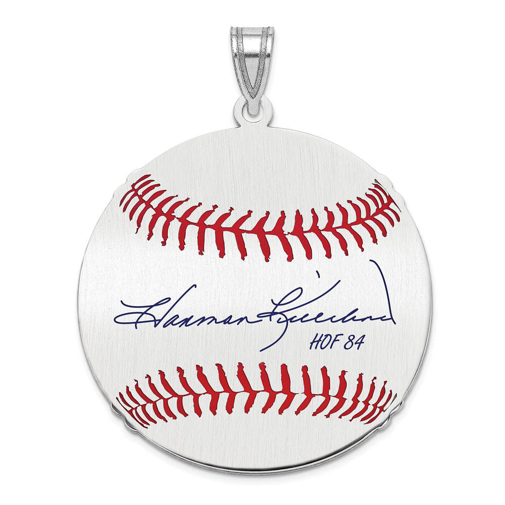 Sterling Silver Harmon Killebrew Signature LG Enamel Baseball Pendant, Item P31436 by The Black Bow Jewelry Co.