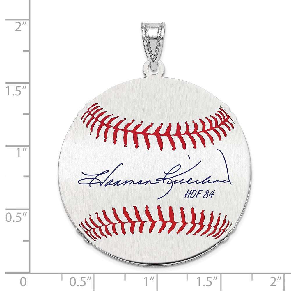 Alternate view of the Sterling Silver Harmon Killebrew Signature LG Enamel Baseball Pendant by The Black Bow Jewelry Co.
