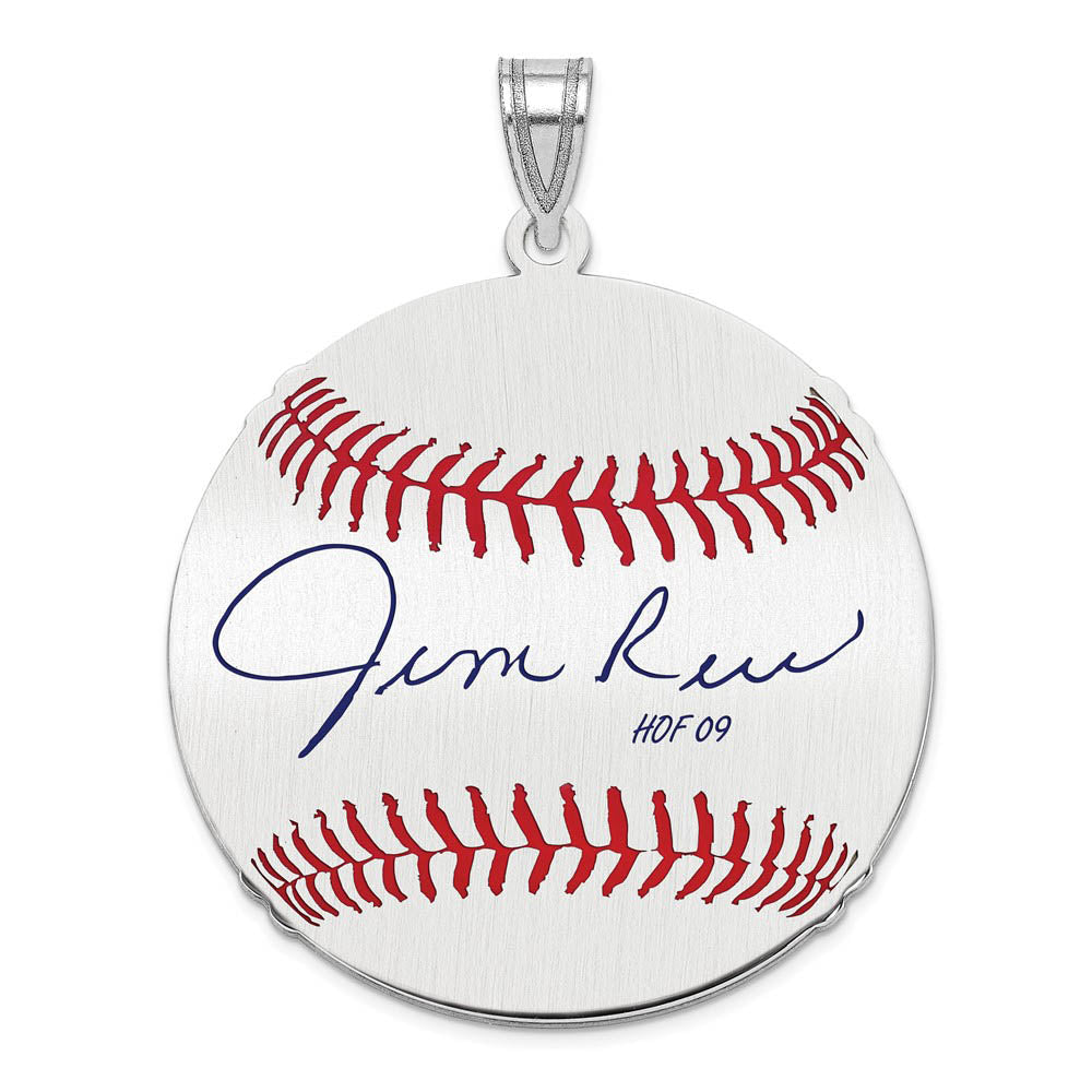 Sterling Silver Jim Rice Signature LG Enamel Baseball Pendant, Item P31446 by The Black Bow Jewelry Co.