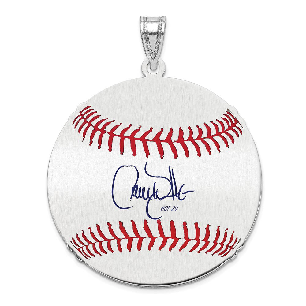 Sterling Silver Larry Walker Signature LG Enamel Baseball Pendant, Item P31452 by The Black Bow Jewelry Co.