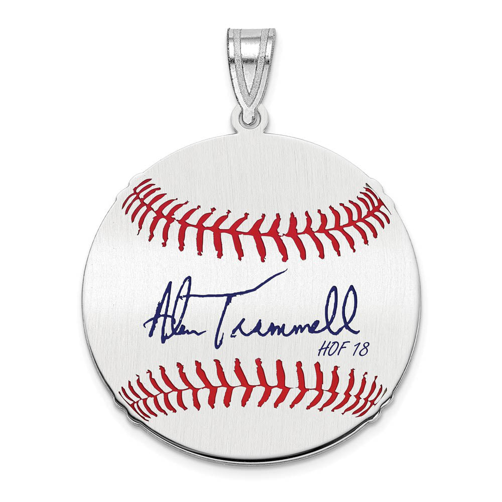Sterling Silver Alan Trammell Signature MD Enamel Baseball Pendant, Item P31487 by The Black Bow Jewelry Co.