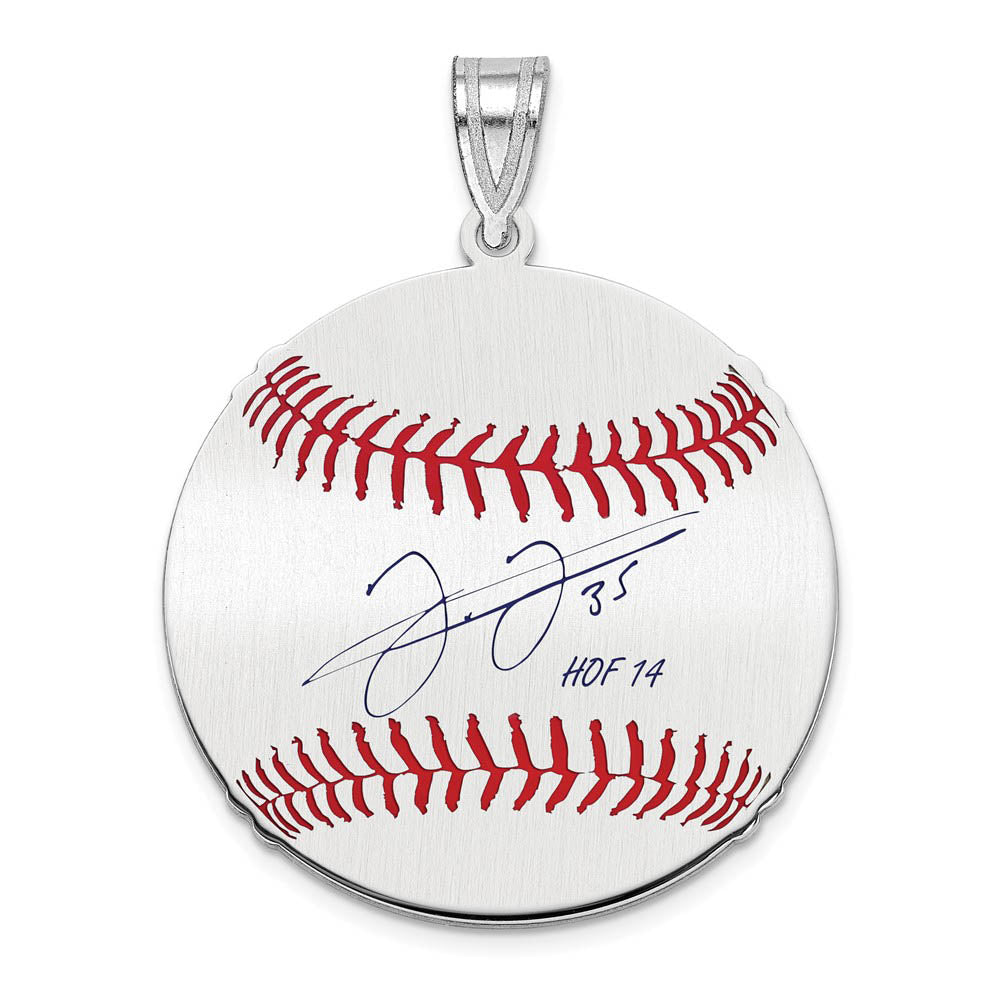 Sterling Silver Frank Thomas Signature MD Enamel Baseball Pendant, Item P31510 by The Black Bow Jewelry Co.