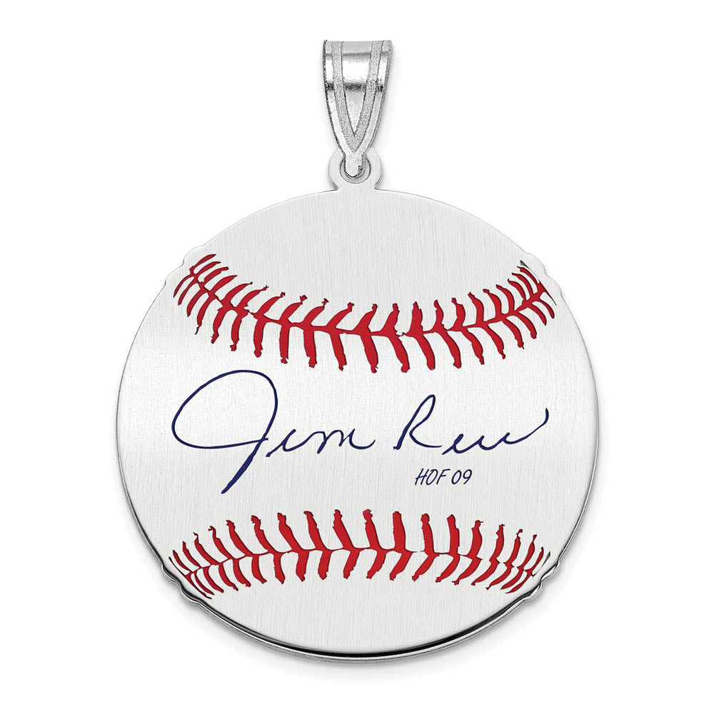 Sterling Silver Jim Rice Signature MD Enamel Baseball Pendant, Item P31525 by The Black Bow Jewelry Co.