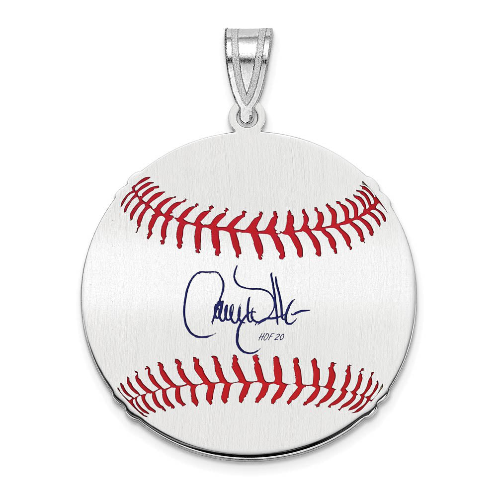 Sterling Silver Larry Walker Signature MD Enamel Baseball Pendant, Item P31531 by The Black Bow Jewelry Co.
