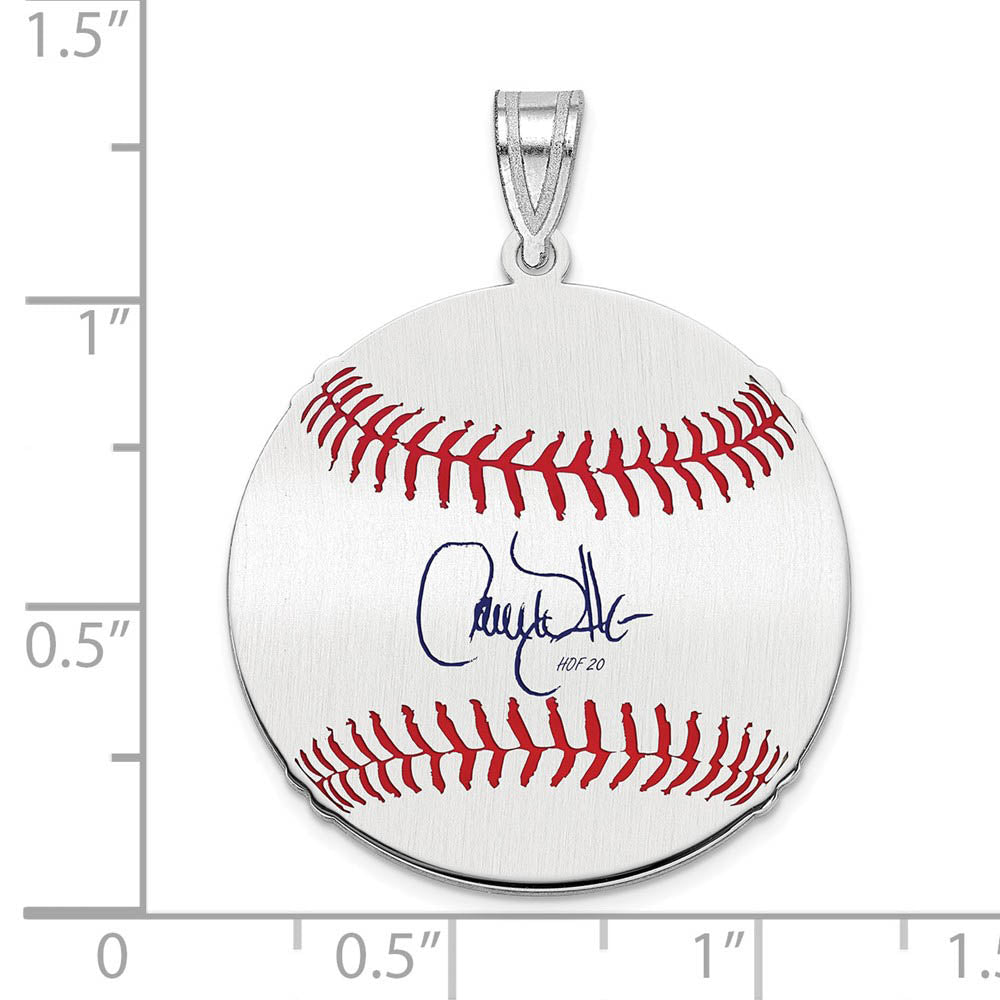Alternate view of the Sterling Silver Larry Walker Signature MD Enamel Baseball Pendant by The Black Bow Jewelry Co.
