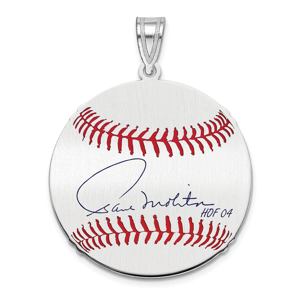 Sterling Silver Paul Molitor Signature MD Enamel Baseball Pendant, Item P31536 by The Black Bow Jewelry Co.