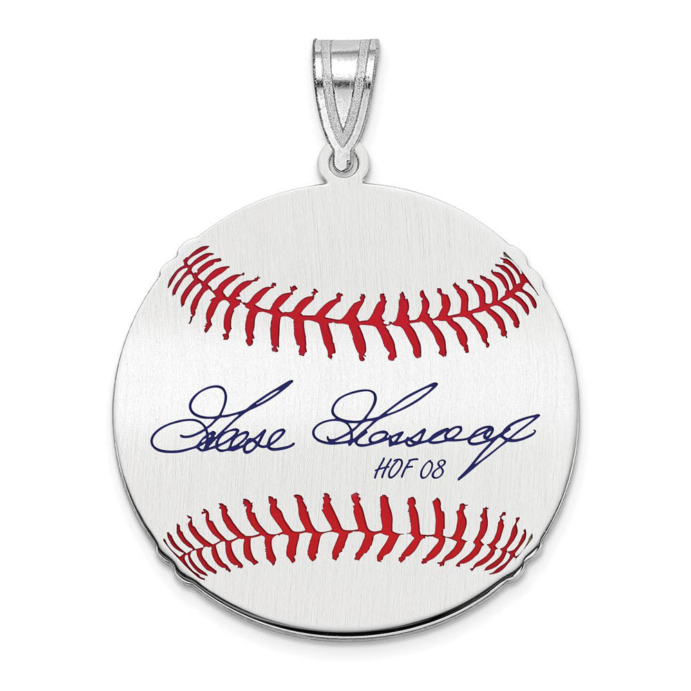 Sterling Silver Rich GOOSE Gossage Signature MD Enaml Baseball Pendant, Item P31544 by The Black Bow Jewelry Co.