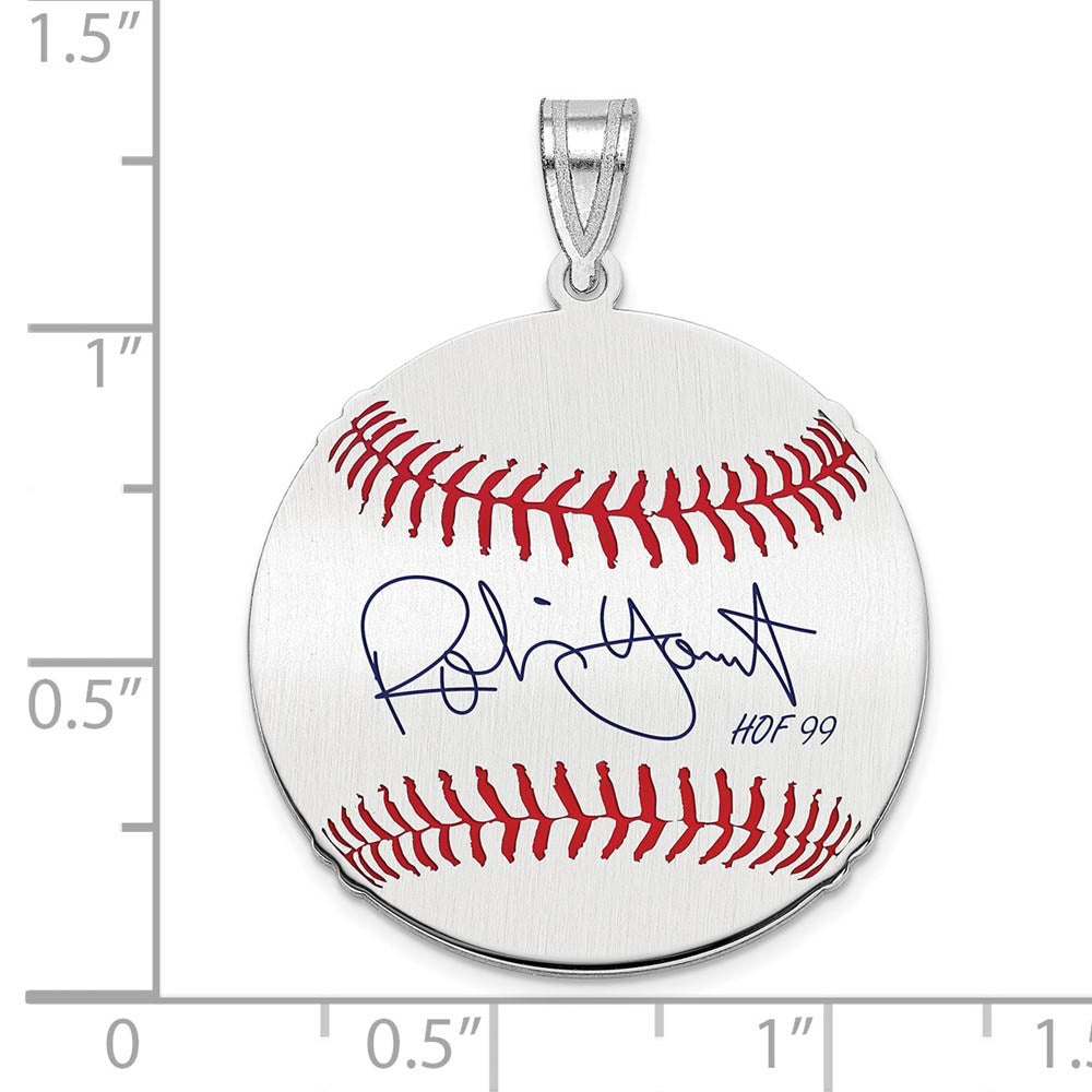 Alternate view of the Sterling Silver Robin Yount Signature MD Enamel Baseball Pendant by The Black Bow Jewelry Co.