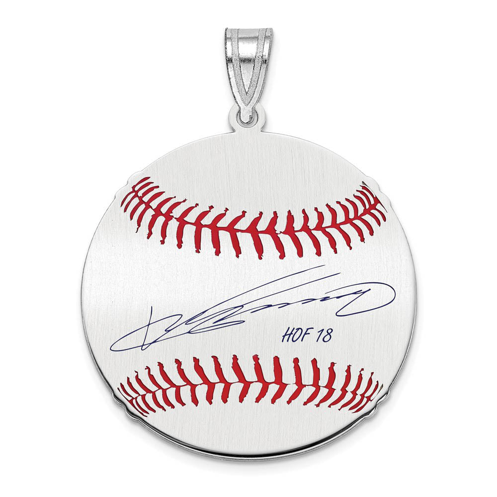 Sterling Silver Vladimir Guerrero Signature MD Enamel Baseball Pendant, Item P31558 by The Black Bow Jewelry Co.