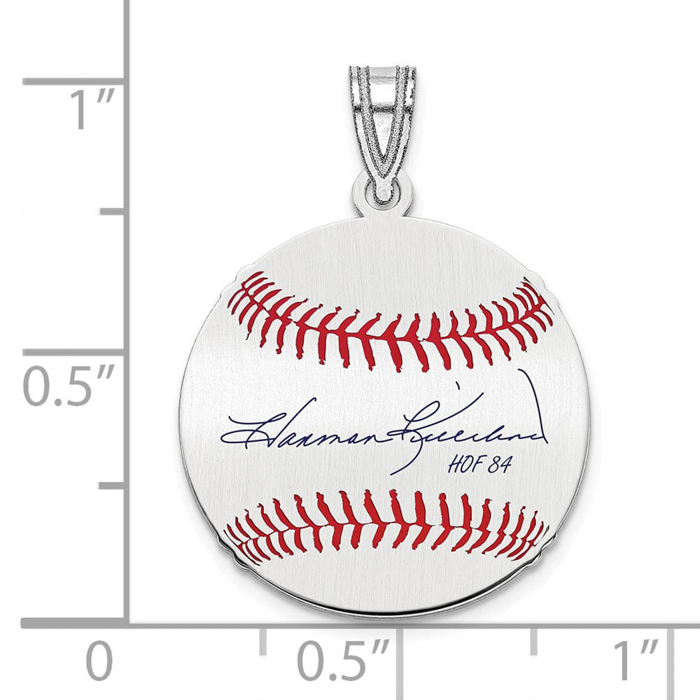 Alternate view of the Sterling Silver Harmon Killebrew Signature SM Enamel Baseball Pendant by The Black Bow Jewelry Co.