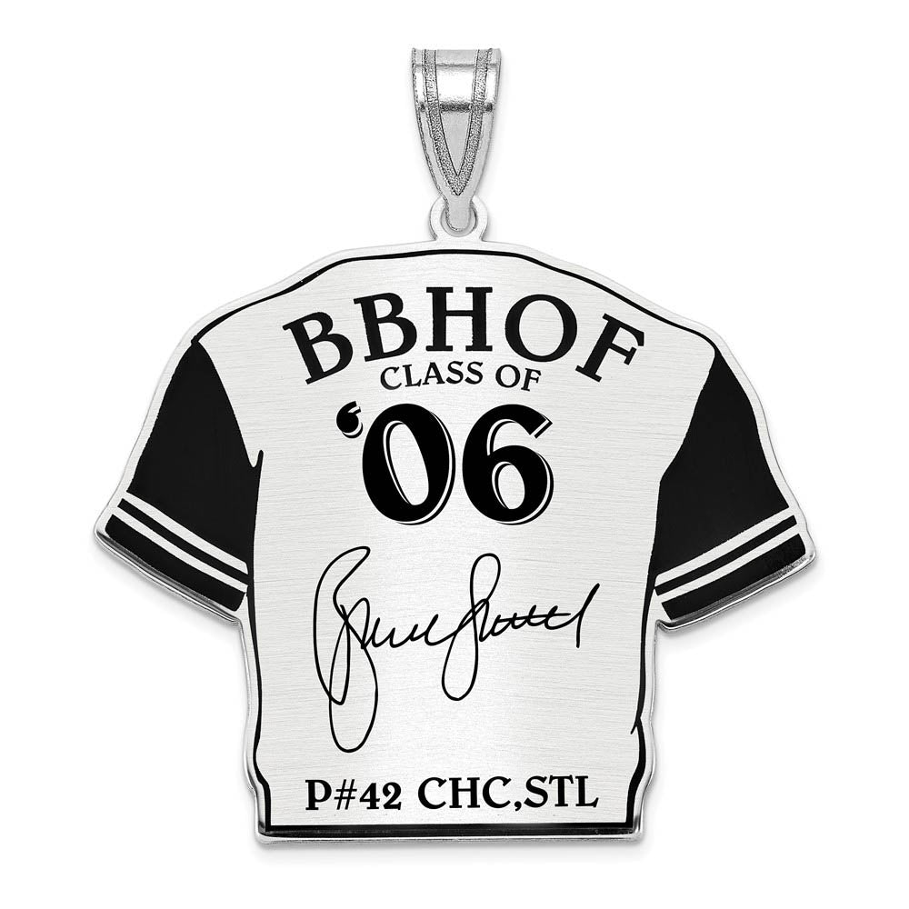 Sterling Silver Bruce Sutter Signature Enamel Jersey Pendant, Item P31654 by The Black Bow Jewelry Co.