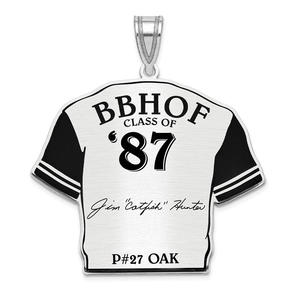 Sterling Silver Catfish Hunter Signature Enamel Jersey Pendant, Item P31657 by The Black Bow Jewelry Co.