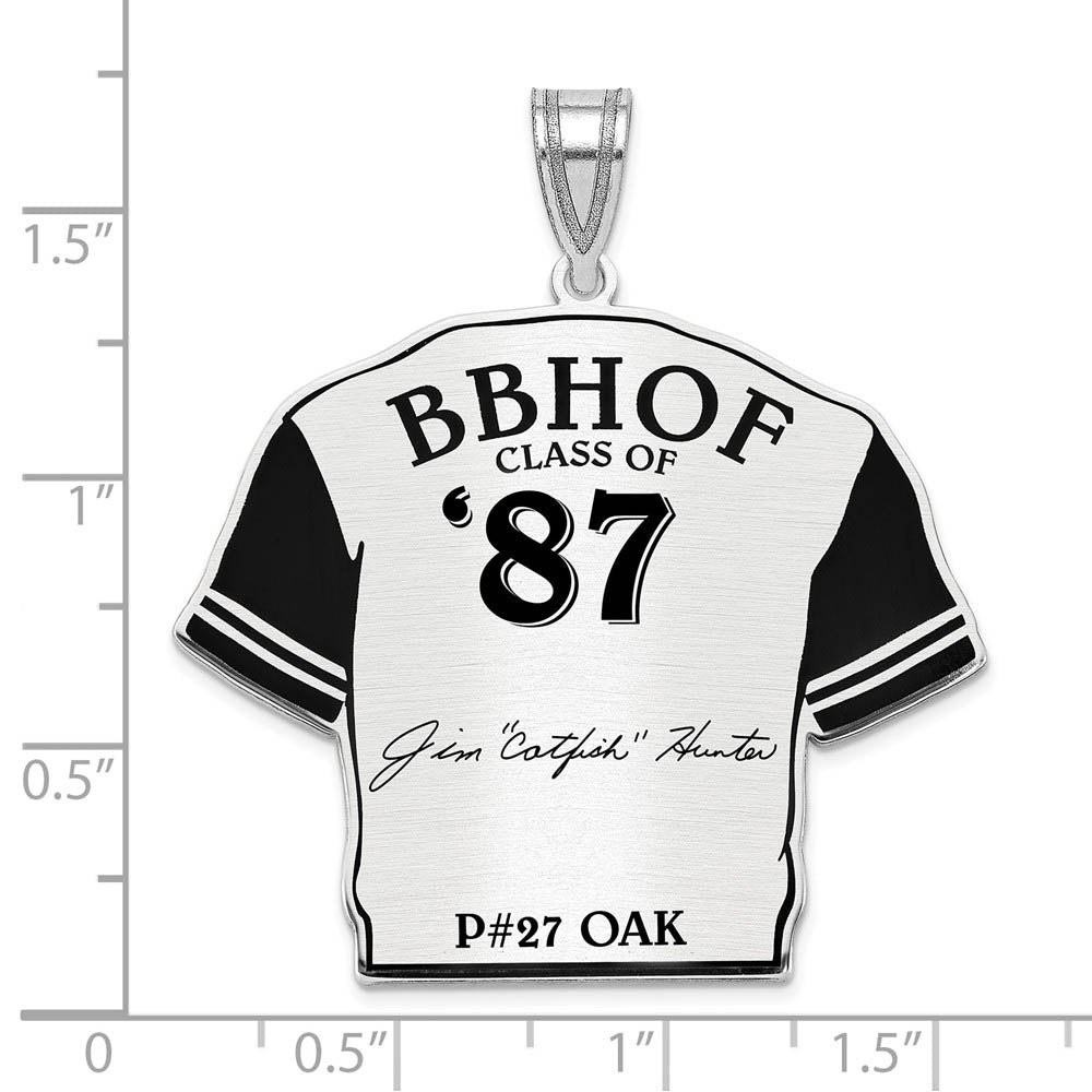 Alternate view of the Sterling Silver Catfish Hunter Signature Enamel Jersey Pendant by The Black Bow Jewelry Co.