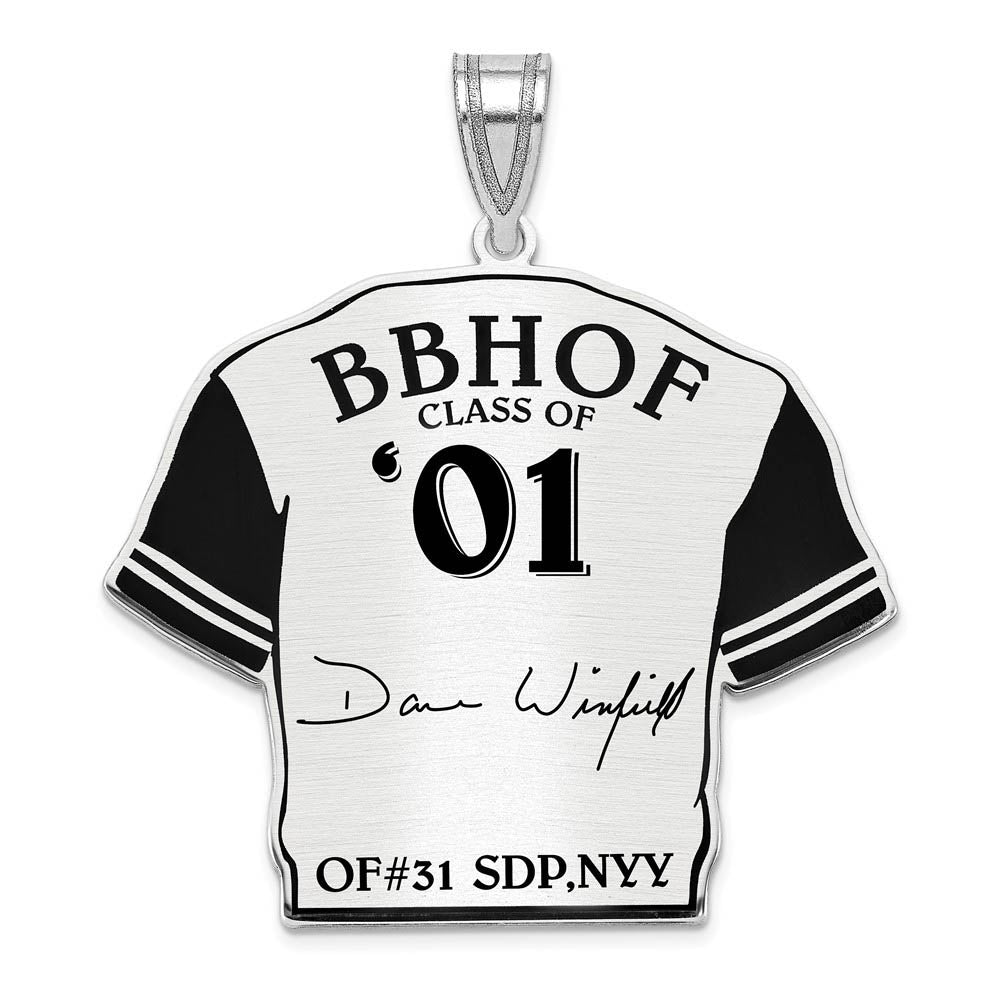 Sterling Silver Dave Winfield Signature Enamel Jersey Pendant, Item P31660 by The Black Bow Jewelry Co.