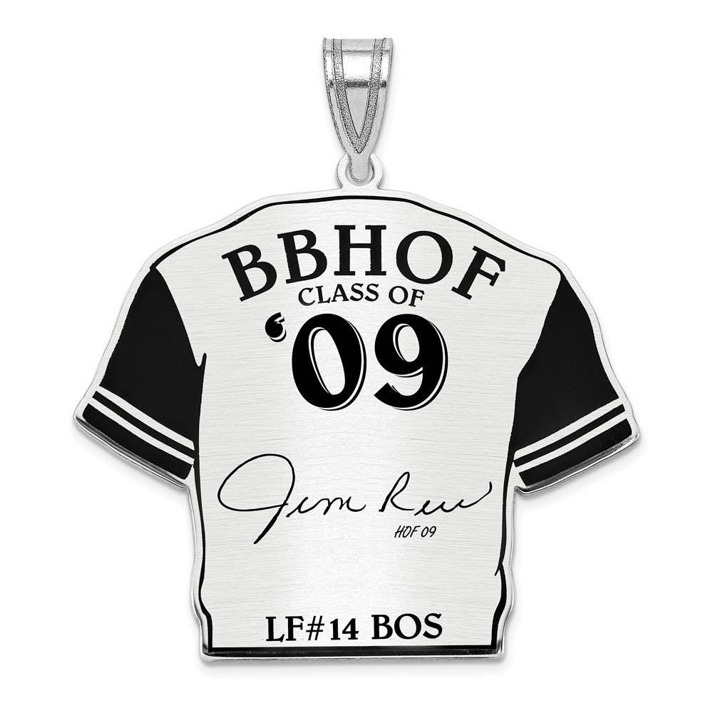 Sterling Silver Jim Rice Signature Enamel Jersey Pendant, Item P31683 by The Black Bow Jewelry Co.