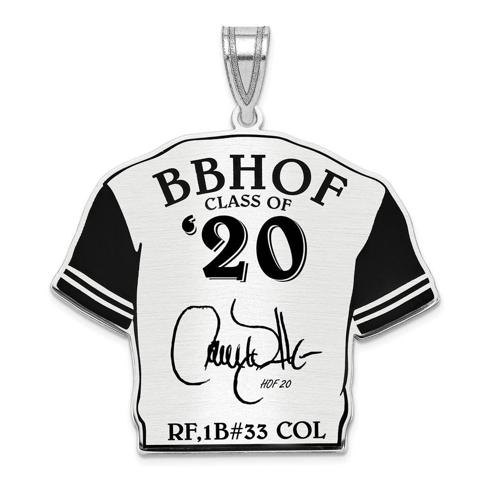 Sterling Silver Larry Walker Signature Enamel Jersey Pendant, Item P31689 by The Black Bow Jewelry Co.